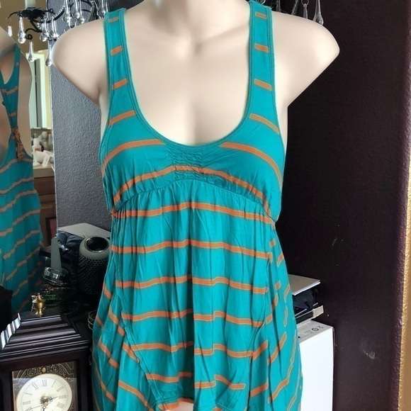 Free People Tops - Guc- Free People thin Orange striped racerback .